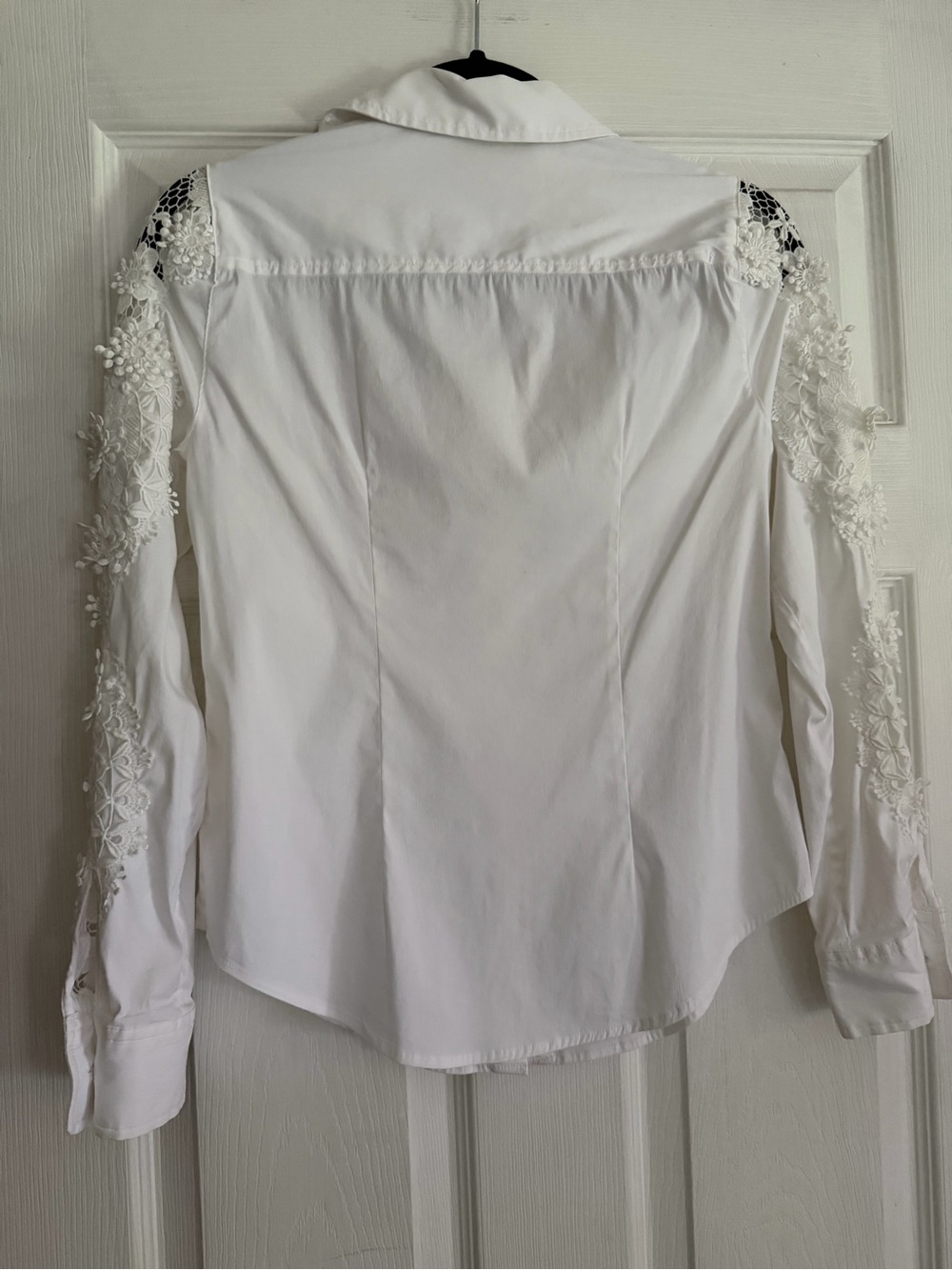 Lilly Pulitzer White Lace-Trim Button Down Shirt XXS - Picture 7 of 8